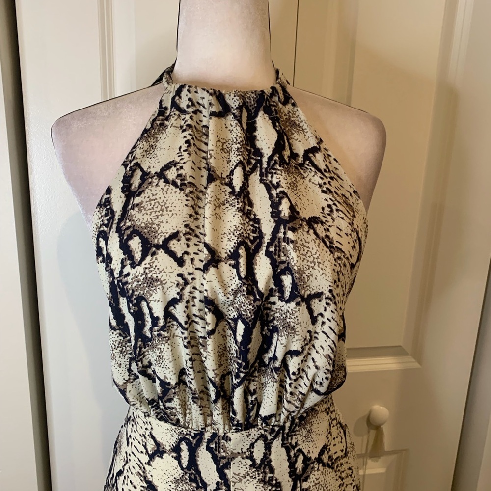 NWOT Endless Rose Python Pattern Halter Neck Jumpsuit - Picture 4 of 9